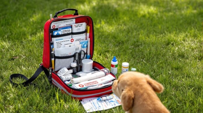 découvrez les indispensables à inclure dans la trousse de premiers secours de votre chien pour assurer sa santé et sa sécurité en toute situation. apprenez à préparer votre trousse avec des fournitures essentielles et des conseils pratiques pour réagir efficacement en cas d'urgence.